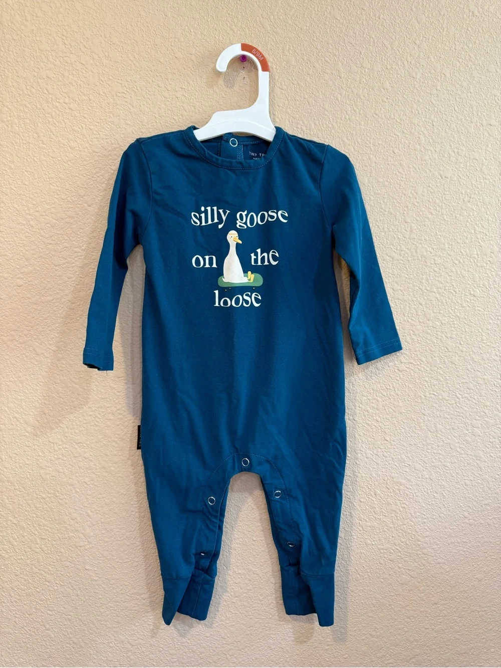 Unbranded Blue 'Silly Goose on the Loose' Infant Footie